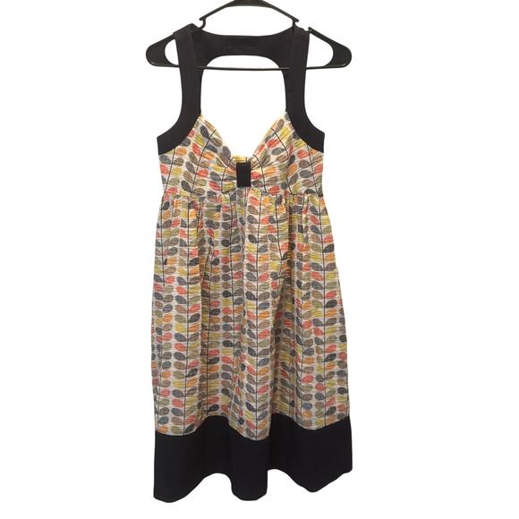 Orla Kiley x Olive & Orange Seersucker Stem Print Key-Hole Dress Size US6 RARE!
